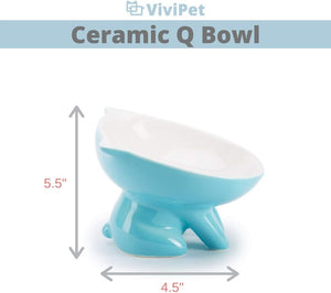 Ceramic Cat Food Q Bowl (*free with $270 in donations)