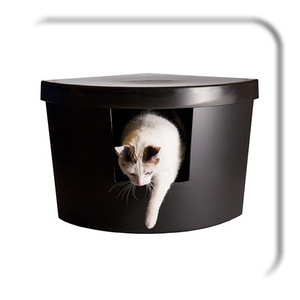 Kitangle Modern Cat Litter Box, Corner Kitty